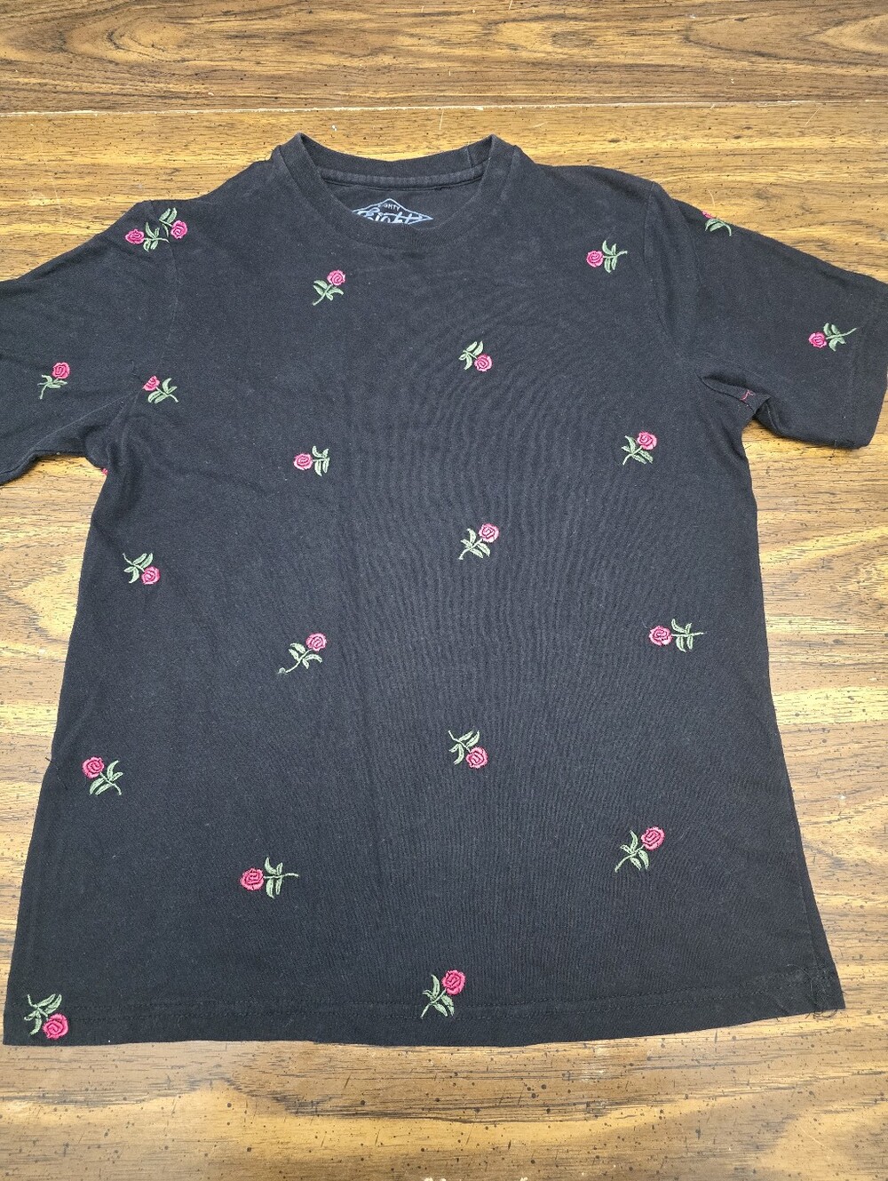 Eighty Eight Black Tee with Small Pink Accent